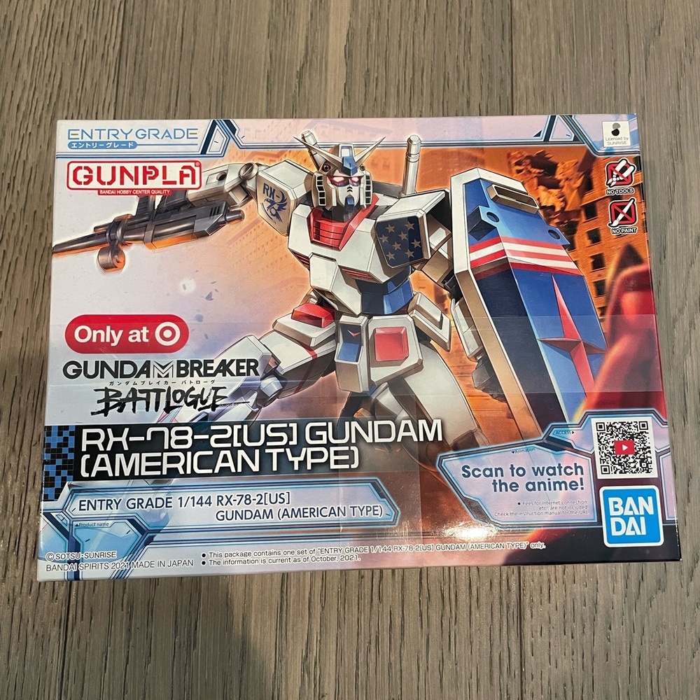 Gundam action figure toy, by Bandai. (American Type)